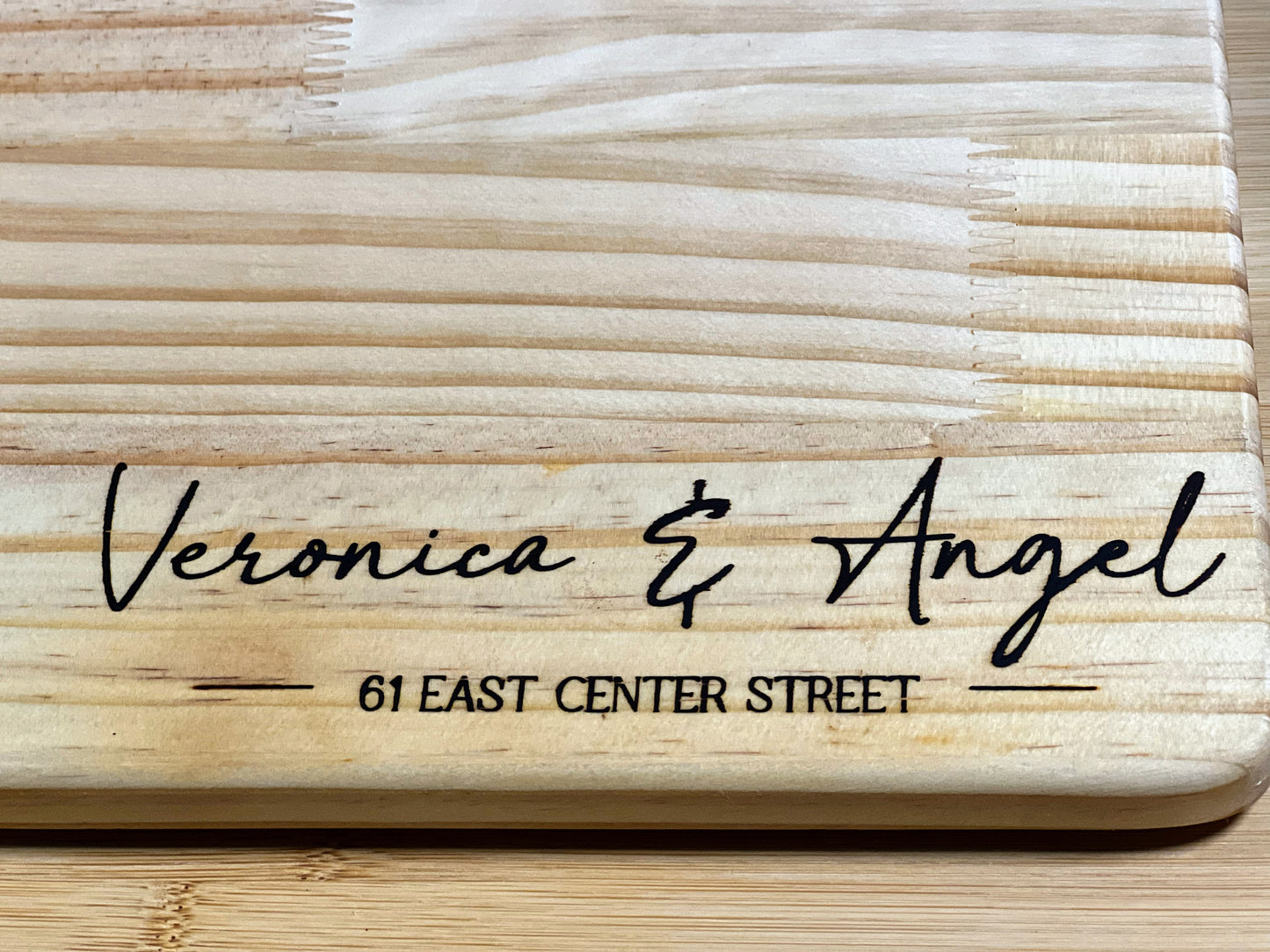 Custom wooden paddle cutting board